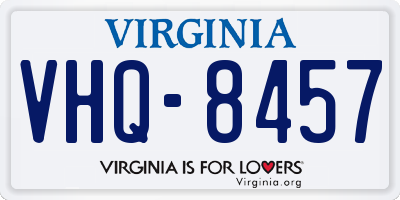 VA license plate VHQ8457