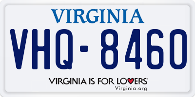 VA license plate VHQ8460