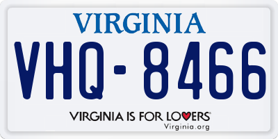 VA license plate VHQ8466