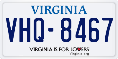 VA license plate VHQ8467