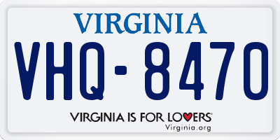VA license plate VHQ8470