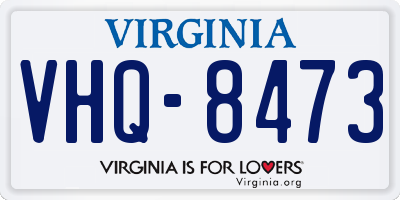 VA license plate VHQ8473