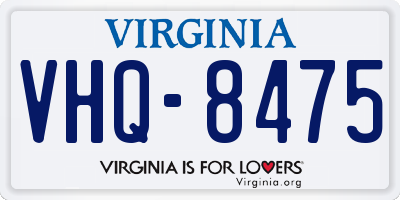 VA license plate VHQ8475