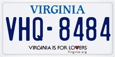 VA license plate VHQ8484