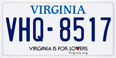 VA license plate VHQ8517