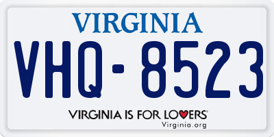 VA license plate VHQ8523