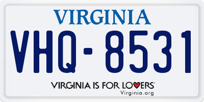VA license plate VHQ8531