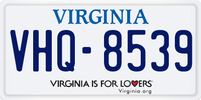 VA license plate VHQ8539