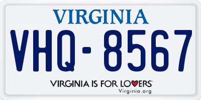 VA license plate VHQ8567