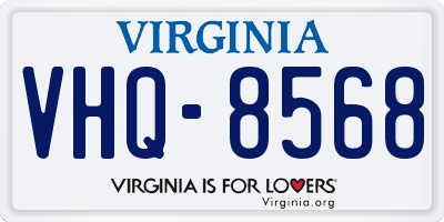VA license plate VHQ8568