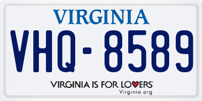 VA license plate VHQ8589