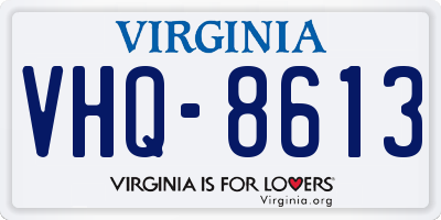 VA license plate VHQ8613