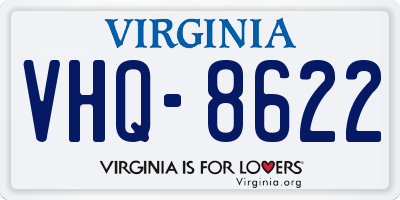VA license plate VHQ8622