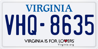 VA license plate VHQ8635