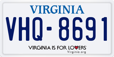 VA license plate VHQ8691
