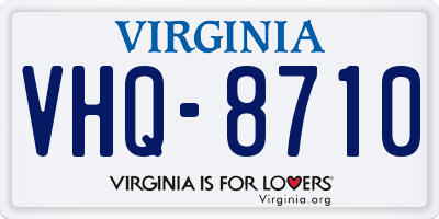 VA license plate VHQ8710