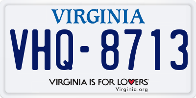 VA license plate VHQ8713
