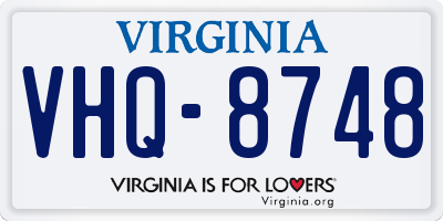 VA license plate VHQ8748