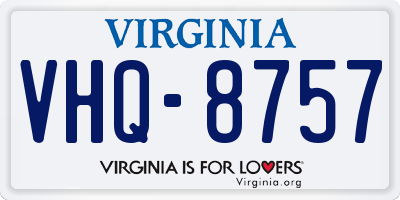 VA license plate VHQ8757