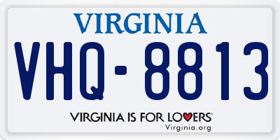 VA license plate VHQ8813