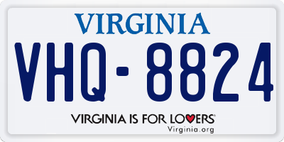VA license plate VHQ8824