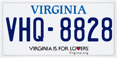 VA license plate VHQ8828