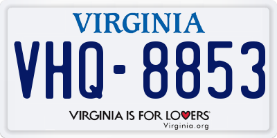 VA license plate VHQ8853