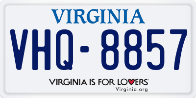 VA license plate VHQ8857
