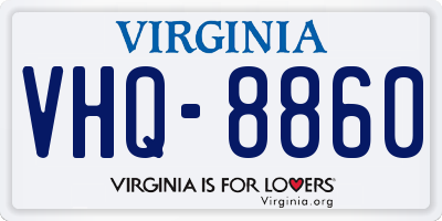 VA license plate VHQ8860