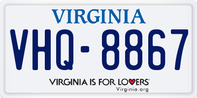 VA license plate VHQ8867