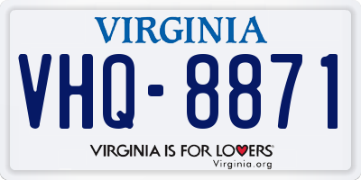 VA license plate VHQ8871