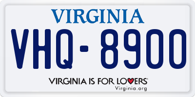 VA license plate VHQ8900