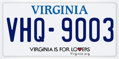 VA license plate VHQ9003