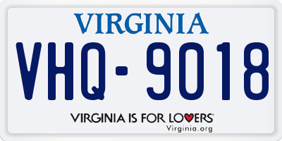 VA license plate VHQ9018