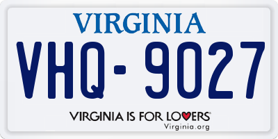VA license plate VHQ9027