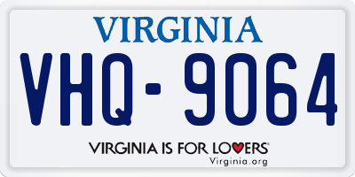 VA license plate VHQ9064