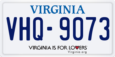 VA license plate VHQ9073