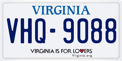 VA license plate VHQ9088