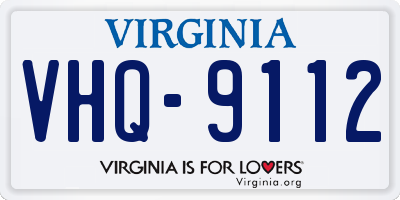 VA license plate VHQ9112
