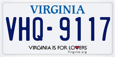 VA license plate VHQ9117