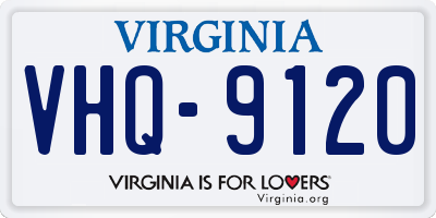 VA license plate VHQ9120