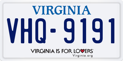VA license plate VHQ9191