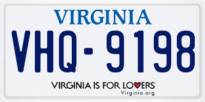 VA license plate VHQ9198
