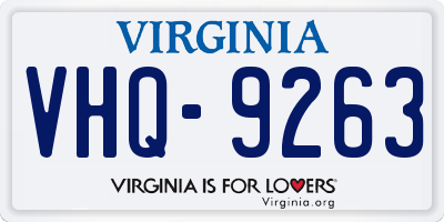 VA license plate VHQ9263