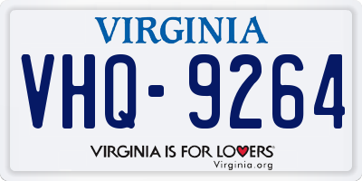 VA license plate VHQ9264
