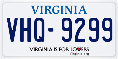 VA license plate VHQ9299