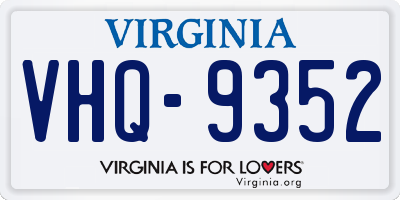 VA license plate VHQ9352