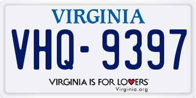 VA license plate VHQ9397