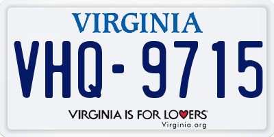 VA license plate VHQ9715