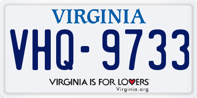 VA license plate VHQ9733